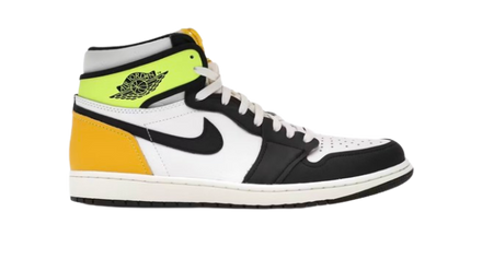 Jordan 1 Retro High White Black Volt University Gold