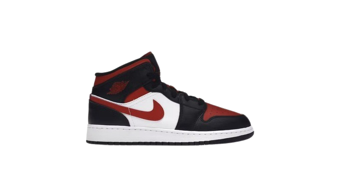 Air Jordan 1 Mid Black Fire Red (GS)