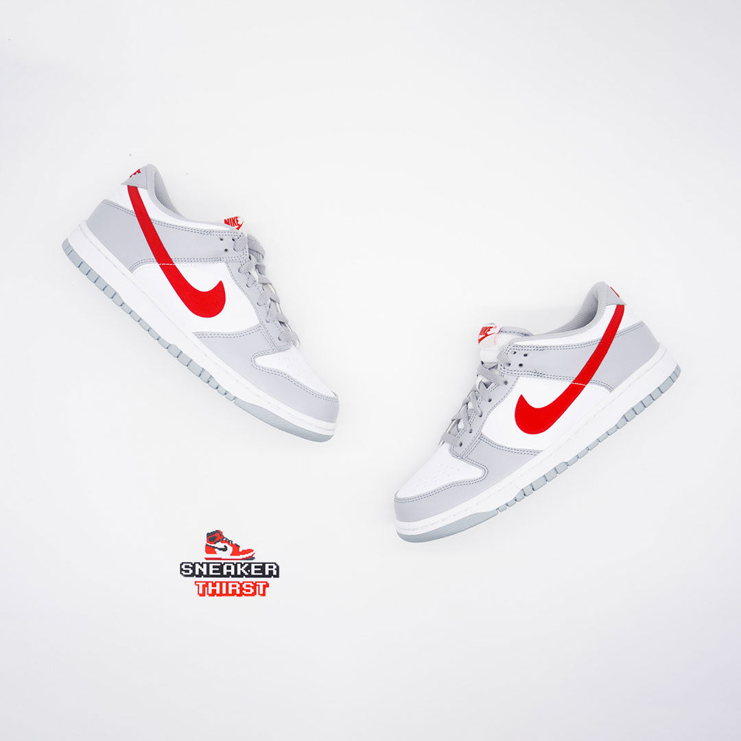 Nike Dunk Low White Wolf Grey University Red (GS)