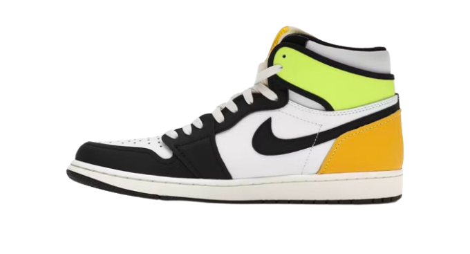 Jordan 1 Retro High White Black Volt University Gold