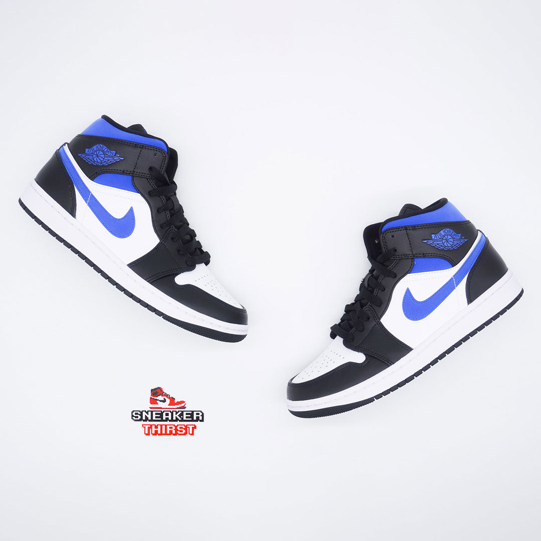 Jordan 1 Mid White Black Racer Blue