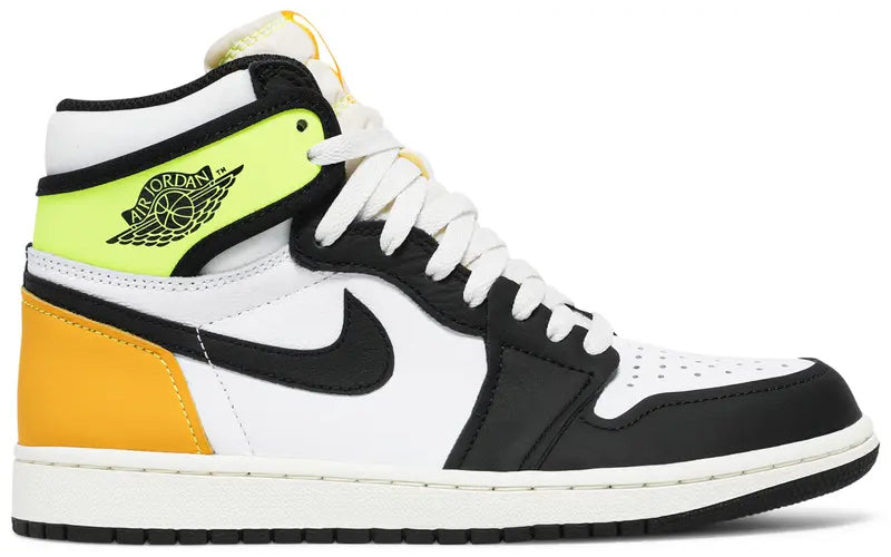 Jordan 1 Retro High White Black Volt University Gold