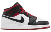 Jordan 1 Mid White Gym Red Black (GS)