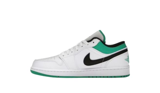 Jordan 1 Low White Lucky Green Black