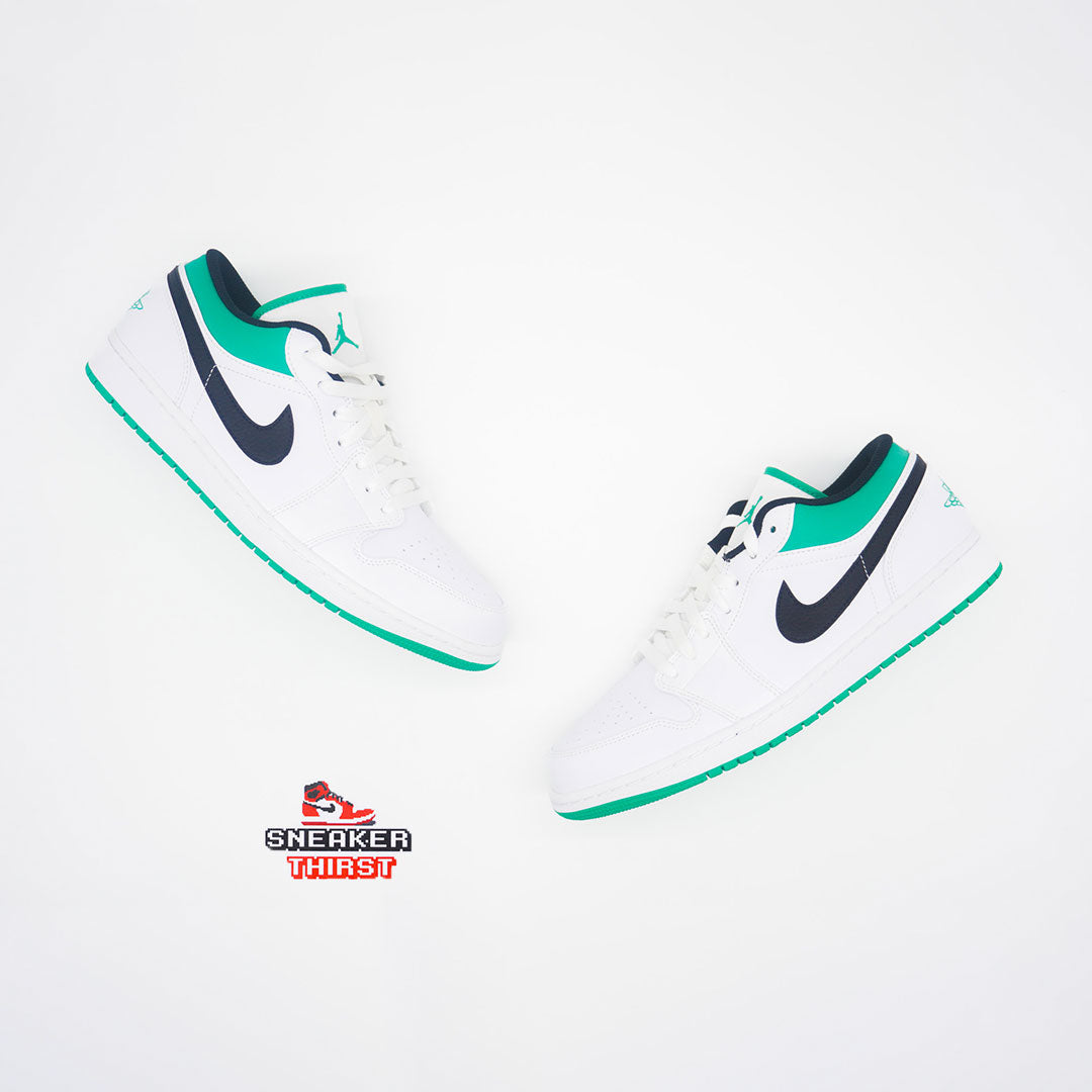 Jordan 1 Low White Lucky Green Black