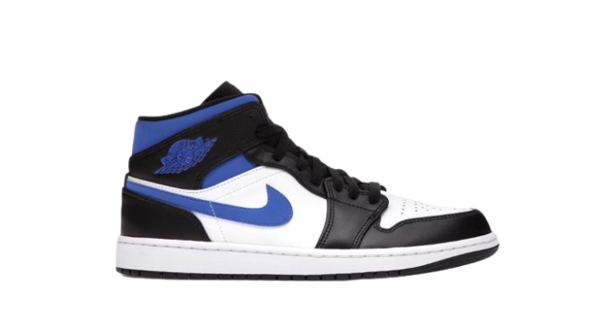 Jordan 1 Mid White Black Racer Blue