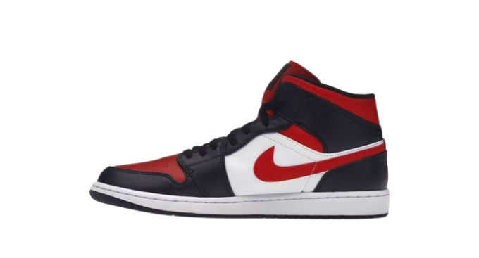 Jordan 1 Mid White Black Red