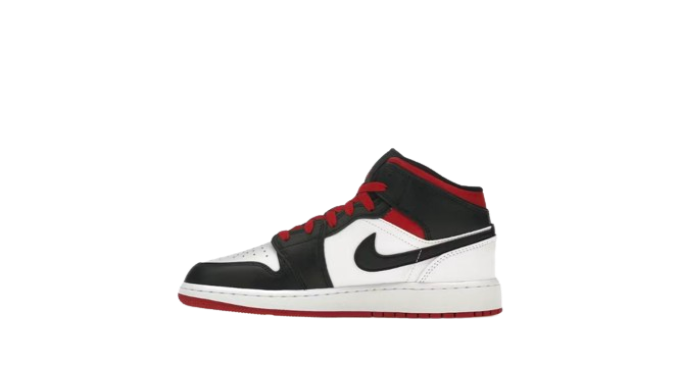 Jordan 1 Mid White Gym Red Black (GS)