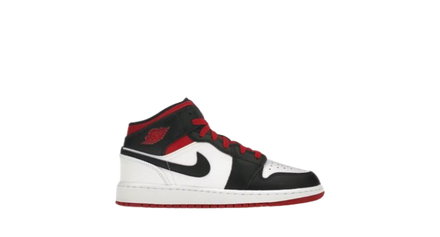 Jordan 1 Mid White Gym Red Black (GS)