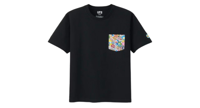 Uniqlo Doraemon x Takashi Murakami Black Pocket T-shirt